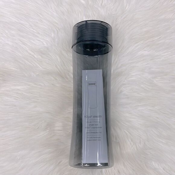 NEW- Nike | gray see-through water bottle h2go* stealth ,wide threaded lid. - Picture 5 of 5